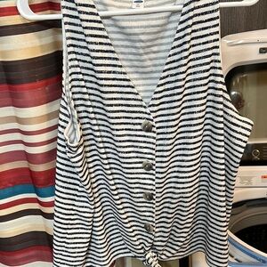 Old Navy Black and White Striped Tank Top